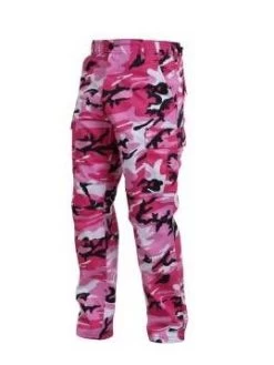 Pink Camo Pants -Fashion-Military Uniform pink camo pants side