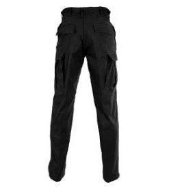 Black Poly Cotton Twill BDU Pants