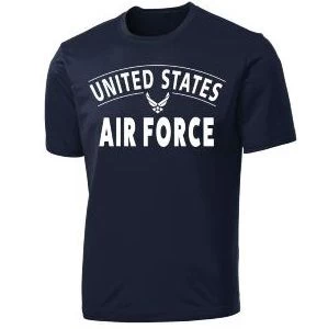 US Air Force T-Shirt With Wings Logo - Performance Blend 1 US Air Force T-Shirt With Wings Logo - Performance Blend