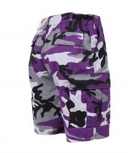 Purple Camo, Button Fly, Six Pockets, Adjustable Waist - BDU Shorts 4 Purple Camo, Button Fly, Six Pockets, Adjustable Waist - BDU Shorts - Image 4