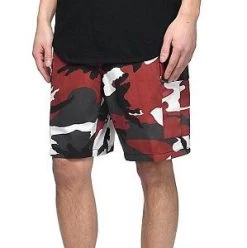 Red Camo Shorts, Button Fly, 6 Pockets, Perfect Fit - BDU Shorts 8 Red Camo Shorts, Button Fly, 6 Pockets, Perfect Fit - BDU Shorts -Fashion-Military Uniform red camo cargo shorts