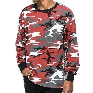 Long Sleeve Red Camo T Shirt 2 Long Sleeve Red Camo T Shirt - Image 2