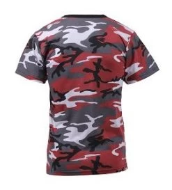 Red Camo T-Shirts -Fashion-Military Uniform red camo tshirt back