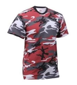 Red Camo T-Shirts -Fashion-Military Uniform red camo tshirt side