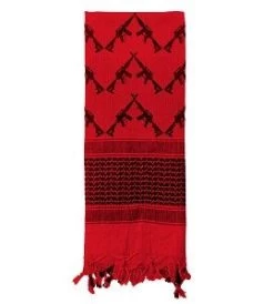 Crossed Rifle Shemagh Scarf 11 Crossed Rifle Shemagh Scarf -Fashion-Military Uniform rifle shemagh red