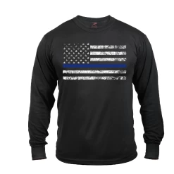 Thin Blue Line Flag Long Sleeve T-Shirt