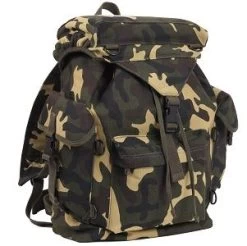 Woodland Camo Canvas Outdoorsman Rucksack -Fashion-Military Uniform rothco outdoorsman backpack 2306 a