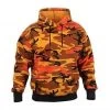 Orange Camo Fleece Lined Camo Pullover Hooded Sweatshirt