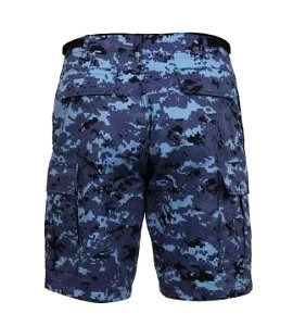 Sky Blue Digital Camo, Button Fly, 6 Pockets - Camo Shorts 4 Sky Blue Digital Camo, Button Fly, 6 Pockets - Camo Shorts - Image 4