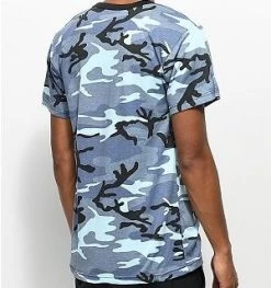 Sky Blue Camo T-Shirt -Fashion-Military Uniform sky camo blue t shirt back