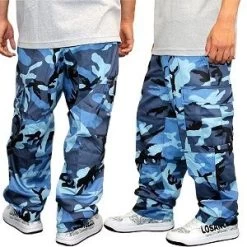 Sky Blue Camouflage BDU Pants -Fashion-Military Uniform sky blue camo pants 1