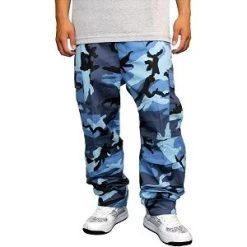 Sky Blue Camouflage BDU Pants -Fashion-Military Uniform sky blue camo pants