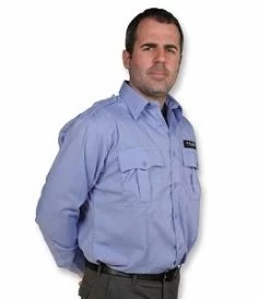 BulletSafe Bulletproof Vest -Fashion-Military Uniform the bulletsafe vest concealed by a blue uniform shirt