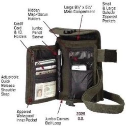 Travel Portfolio Organizer Bag W/Leather Accents -Fashion-Military Uniform travel portfolio with leather