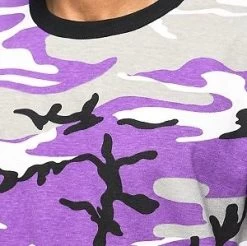 Purple Camo T Shirt -Fashion-Military Uniform ultra violet camo t shirt back us