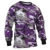 Long Sleeve Purple Camo T Shirt