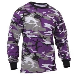 Long Sleeve Purple Camo T Shirt