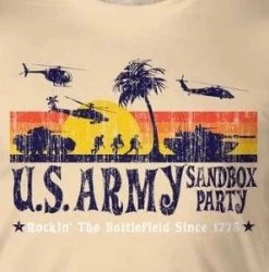 US Army 'Sandbox Party' Rockin The Battlefield T-Shirt -Fashion-Military Uniform us army sandbox party t shirt 2