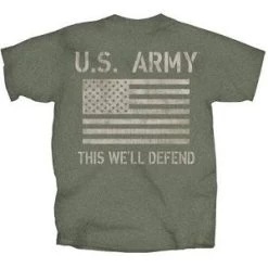 Military Army Tonal Flag Graphic Short Sleeve T-shirt