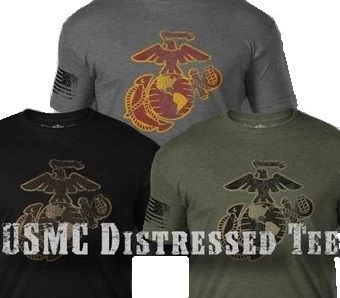 USMC Eagle Globe And Anchor 'Distressed' Men's T-Shirt 1 USMC Eagle Globe And Anchor 'Distressed' Men's T-Shirt