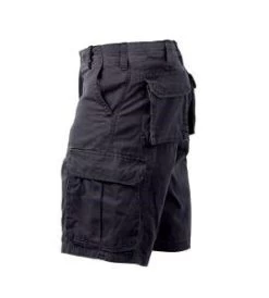 Black Vintage Paratrooper, Zipper Fly, 6 Pockets - Cargo Shorts -Fashion-Military Uniform vintage black paratrooper cargo shorts left
