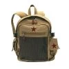Deluxe Vintage Backpack With Mesh Front Pocket & Star