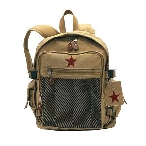 Deluxe Vintage Backpack With Mesh Front Pocket & Star 1 Deluxe Vintage Backpack With Mesh Front Pocket & Star