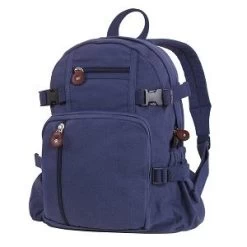Mini Vintage Compact Canvas Military Style Backpack -Fashion-Military Uniform vintage compact backpack navy