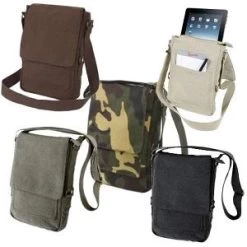 Vintage Canvas Military Tech Bag For Tablet Or IPad