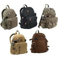 Mini Vintage Compact Canvas Military Style Backpack