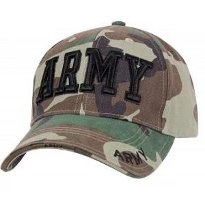 Woodland Camo Army Baseball Hat W/ ARMY Text 1 Woodland Camo Army Baseball Hat W/ ARMY Text