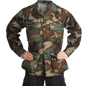100% Cotton Ripstop Woodland Camo BDU Shirt 3 100% Cotton Ripstop Woodland Camo BDU Shirt - Image 3