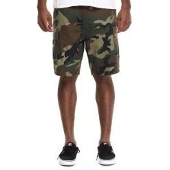 Woodland Camo, Six Pockets, Button Fly, Perfect Fit - BDU Shorts -Fashion-Military Uniform woodland camo bdu shorts 6
