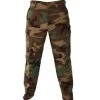 Camouflage BDU Pants - 100% Cotton Ripstop Camo Button Fly, Six Pockets, Bellowed Pockets