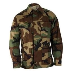 100% Cotton Ripstop Woodland Camo BDU Shirt