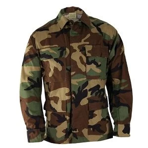 100% Cotton Ripstop Woodland Camo BDU Shirt 1 100% Cotton Ripstop Woodland Camo BDU Shirt