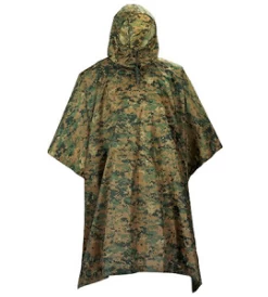 Woodland Digital Camo Rain Poncho