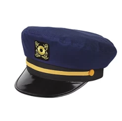 Adjustable Yacht Captain Hat One Size Snap Back -Fashion-Military Uniform yacht captains hat navy