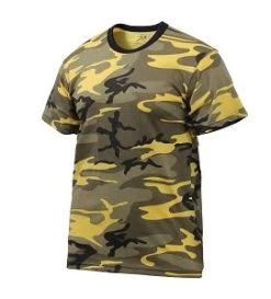 Stinger Yellow Camo T-Shirts -Fashion-Military Uniform yellow camo tshirt side 1